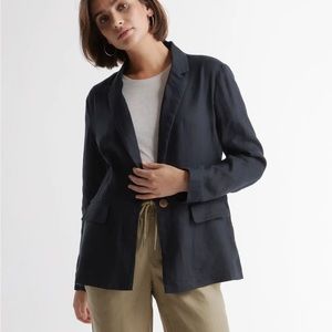 Quince 100% European Linen Blazer Black Medium
